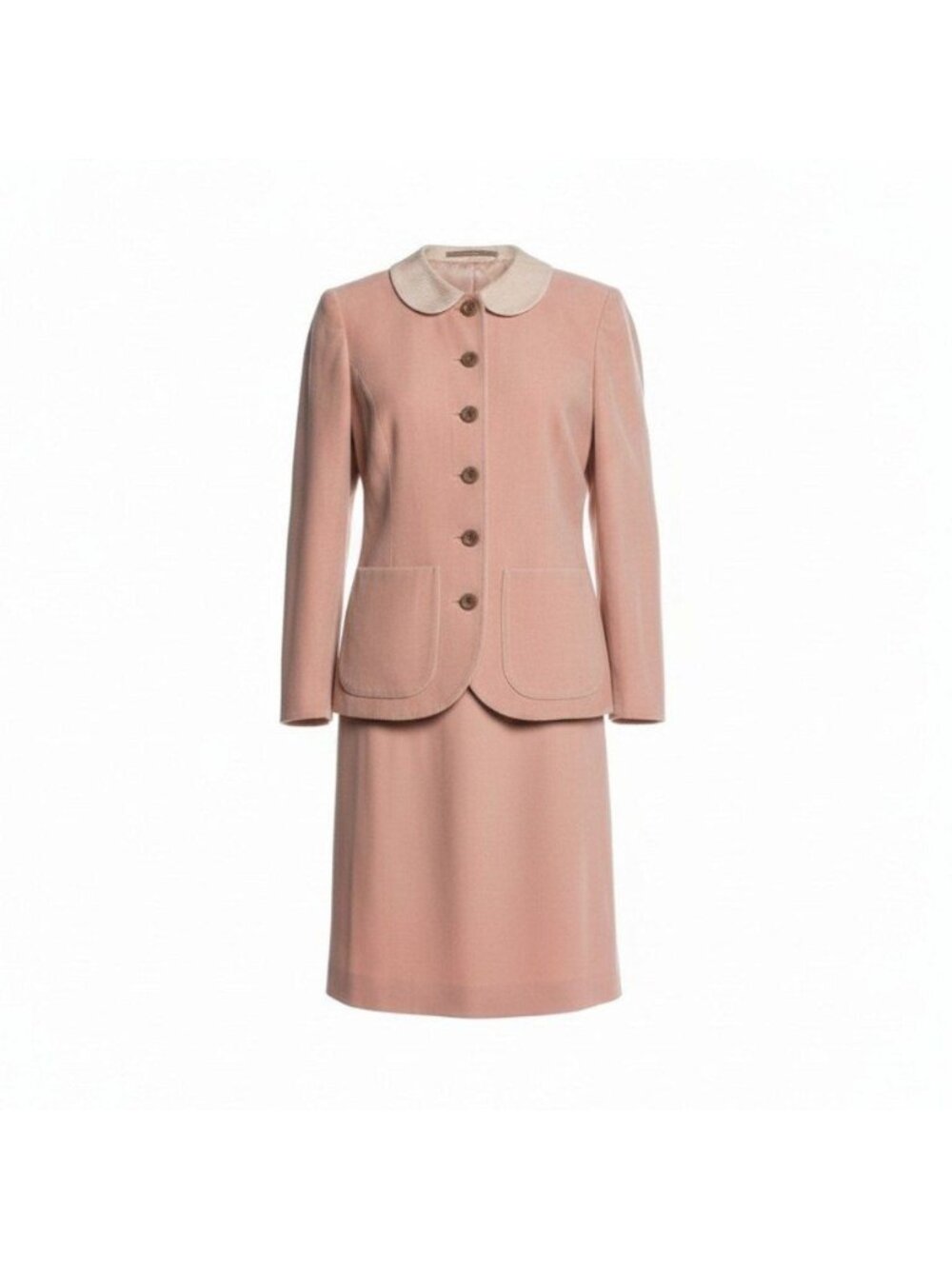 Dior Mademoiselle Skirt Set Jacket Pencil Round Collar Pink S